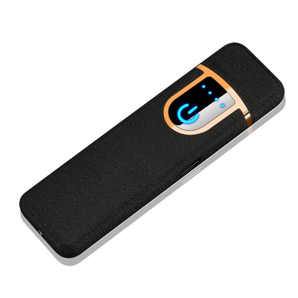 Metal portátil Carregamento de Toque de Toque de Indução Indução Eletrônica Ultra-fina Ultra-Fino USB Cigarro Isqueiros