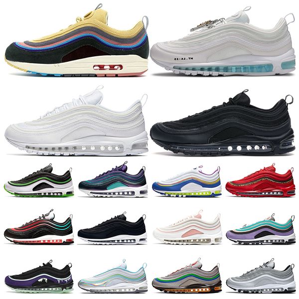 

97 men women running shoes 97s triple white black sean wotherspoon blue hero bright citron have a day halloween south beach mens fashion tra
