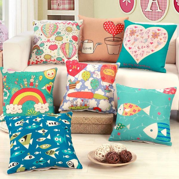 

cushion/decorative pillow square 18inch 45cm cartoon print cushions creative gift home office shop el decors car sofa chair seat back throw