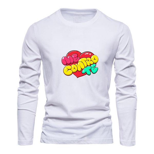 

men's t-shirts me contro te 100% cotton t shirt men women autumn o-neck long sleeved tshirt casual streetwear tees, White;black