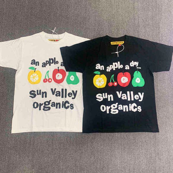 

2021kanye cpfm.xyz t-shirt for men women with high-quality fruit three-dimensional printing loose short sleeves g1207, White;black