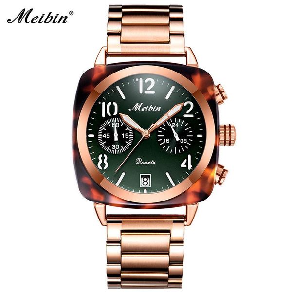 

wristwatches 2021 fashion longbo square watch men ladies quartz casual full golden steel reloj hombre date women dress wrist watches, Slivery;brown