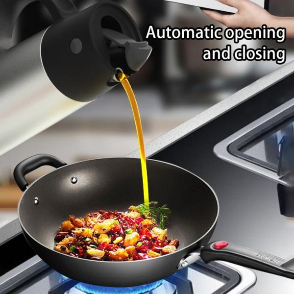 

storage bottles & jars automatic opening and closing seasoning bottle oil dispenser sauce vinegar cruet jar kitchen tools
