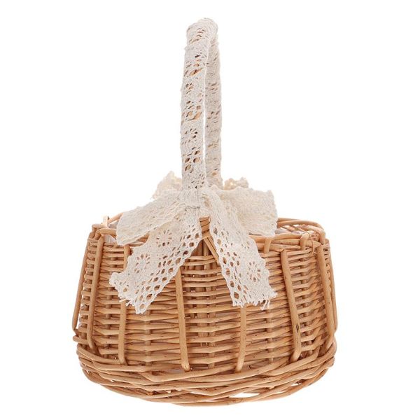 

storage baskets 1pc creative basket rattan woven handheld ornament (khaki)