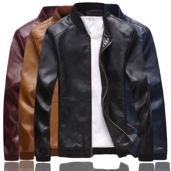 

men's jackets autumn winter casual trend high-end zipper leather jacket clothing simplicity hansome loose japanese-style all-match slim, Black;brown