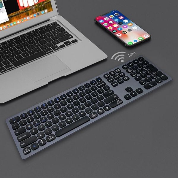

keyboards n0hc bk9803 bluetooth-compatible keyboard type-c wireless rechargeable 110-key for macos smartphone tablet