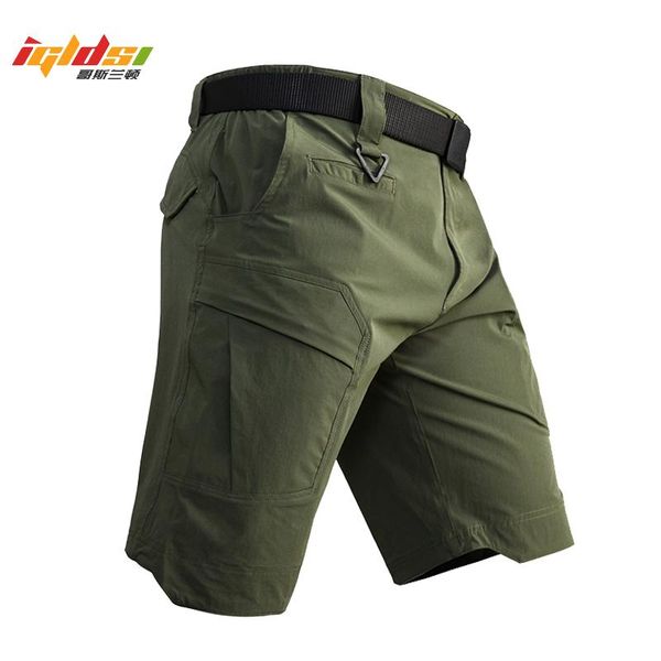 

men summer quick drying lightweight tactical shorts multi pocket elastic city waterproof army combat military men's, White;black