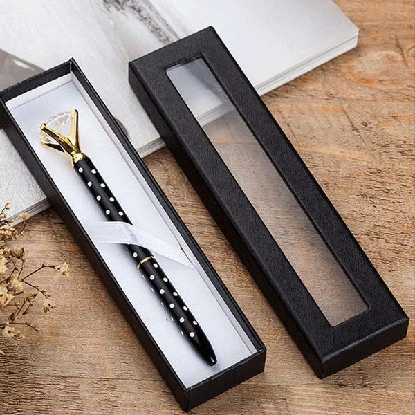 

gift wrap 100pcs paper pen pencil case with clear window box display boxes wedding customized logo