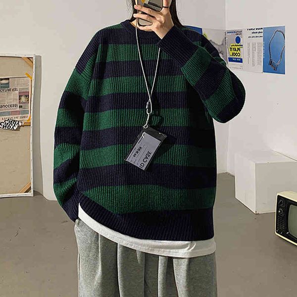 

men's sweaters legible striped men autumn pullovers harajuku streetwear tate landon green women jlsc, White;black