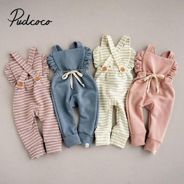 

jumpsuits born baby girl boy backless striped ruffle romper overalls jumpsuit clothes clothing toddler costume, Blue