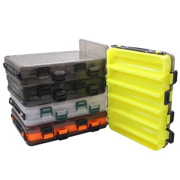 

fishing accessories double layer tackle box plastic storage boxes orange black for wobblers bait thrower