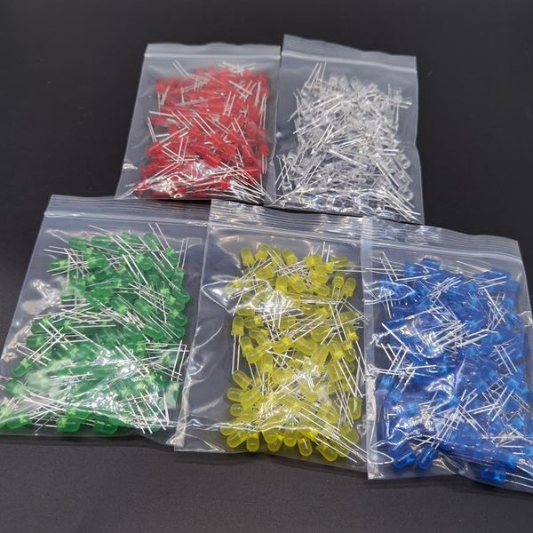 

light beads 100pcs 5mm led diode 5 mm assorted kit white green red blue yellow orange pink purple warm diy emitting