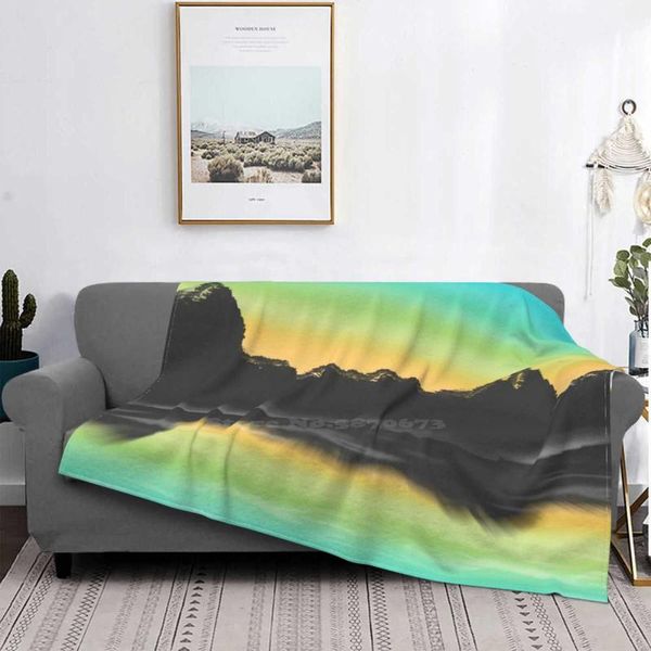 

blankets untitled four seasons comfortable warm soft throw blanket landscape scenery mountain sunrise lake reflection