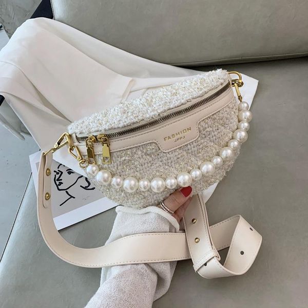 

luxury design pearl chest women crossbody shoulder bags 2021 fashion handbags totes ladies messenger female purses waist