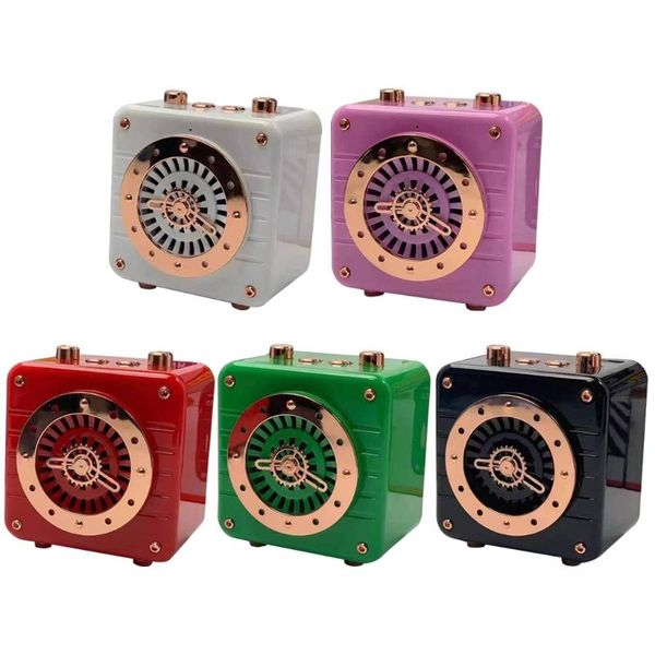 

portable speakers mechanical cute mini bluetooth wireless speaker metal music player retro clock tf card material: brass + abs for vedio