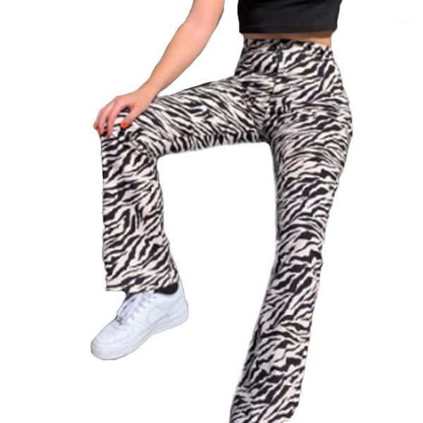 

women's pants & capris women ladies leopard print casual fashion loose daily wide leg high waist vertical straight 2021, Black;white