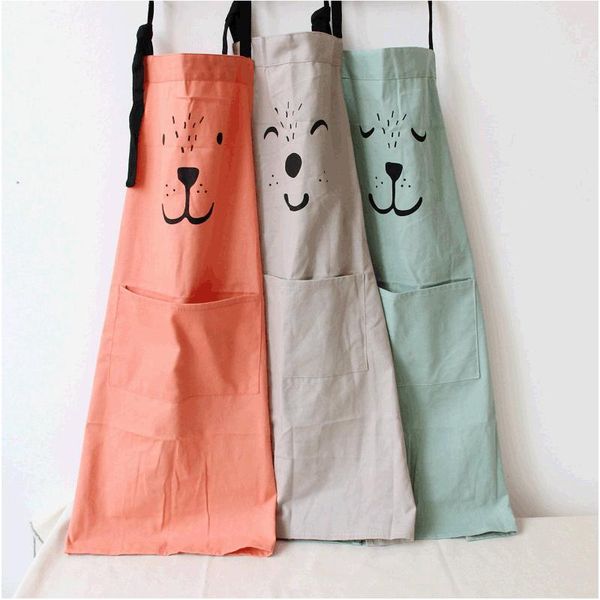 

aprons home practical family parent-child matching apron cute cartoon patterns print waist cloth with pocket for kitchen accessories