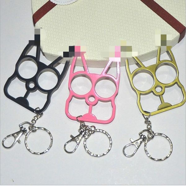 

cat ear shaped self defence finger ring pendant keychain multifunctional outdoor survival tool tactical self defense supplies