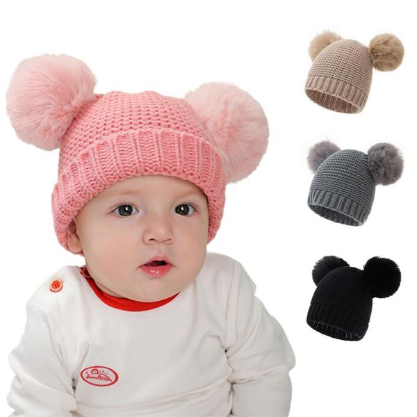 

caps & hats winter cartoon baby hat cap warm knitted girl boy beanie elastic kids children bonnet, Yellow