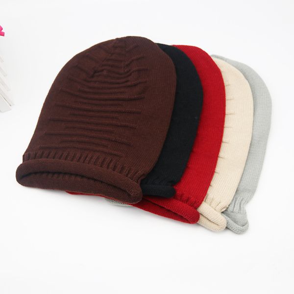 Ago stile coreano autunno inverno cappello antivento donna signora ragazza berretti morbidi pieghevoli berretto sport all'aria aperta berretti casual caldi cappelli da sci lavorati a maglia pieghettati ZL0041