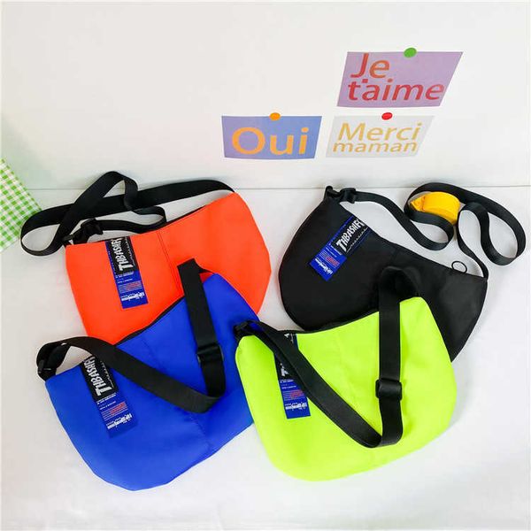 

new children bag korean fashion color contrast single shoulder messenger large capacity boys' and girls' zero wallet, Black