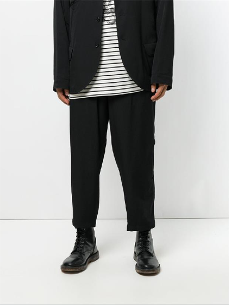 

men's pants autumn and winter leisure nine minute youth fashion trend contracted black straight with waist
