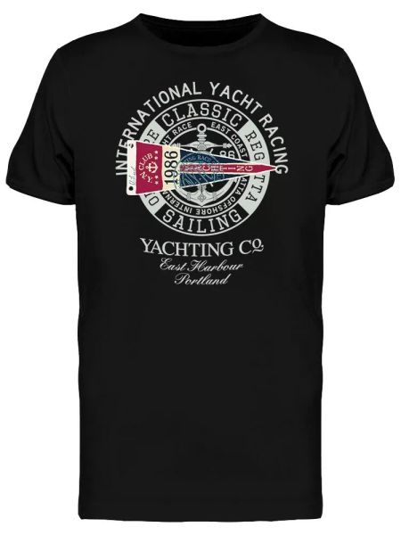 

classic vintage yacht racing men's tee -image by shutterstock, White;black