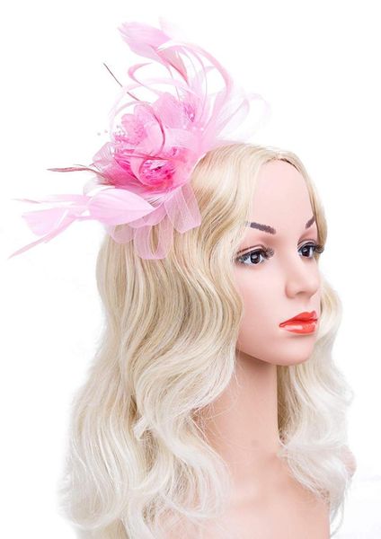

hair accessories 1920s vintage fascinators hat for women tea party headband kentucky derby wedding cocktail flower mesh feathers clip