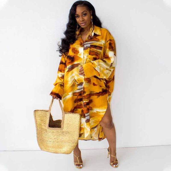 

ethnic clothing plus size shirt dress for women african dashiki print boubou 2021 autumn winter long sleeve dresses hippie clothes party ves, Red