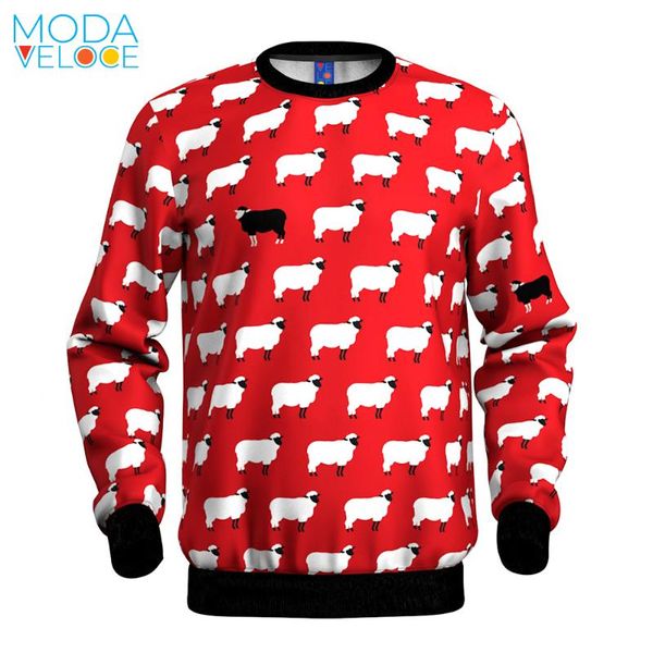

men's hoodies & sweatshirts animal black sheep cute hoodie 2022 streetwear fashion loose 3d print sweatshirt men women