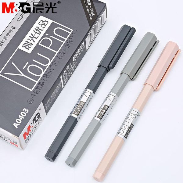 

gel pens 12pcs/box excellent pen ink roller ball 0.5 mm full needle office students with solid black