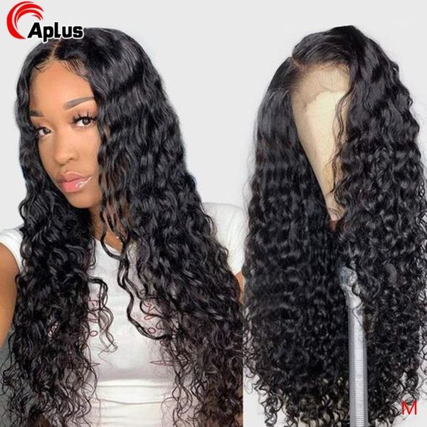 

5x5 6x6 lace closure wig water wave transparent frontal glueless front peruvian human hair for black women remy 1501, Black;brown