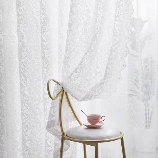 

curtain & drapes romantic white phoenix jacquard lace with peals tulle for living room voile sheer kitchen blinds