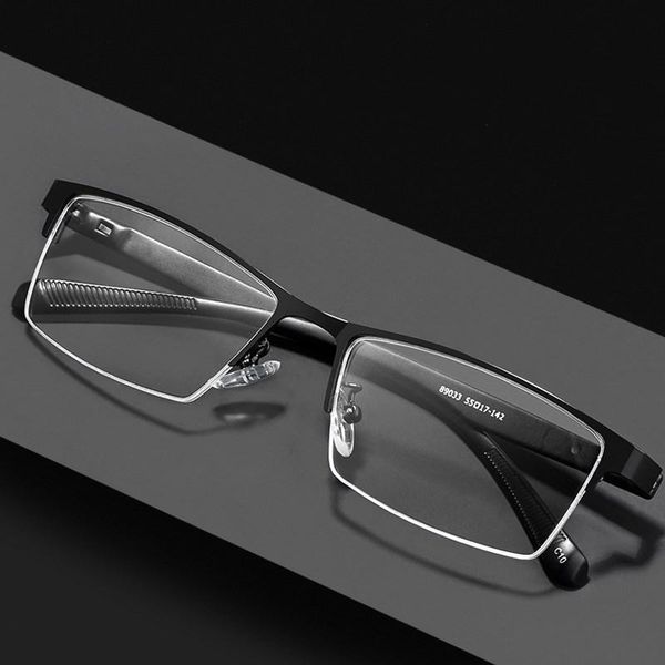 

fashion sunglasses frames business men half-frame alloy glasses frame can be equipped with myopia and hyperopia optical prescription 89033, Black