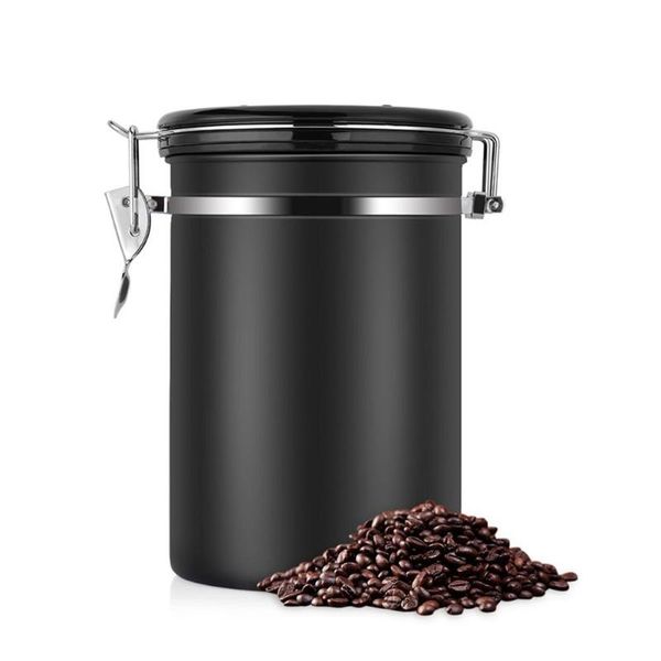 

storage bottles & jars airtight coffee tea container can stainless steel canister sealed jar with scoop set