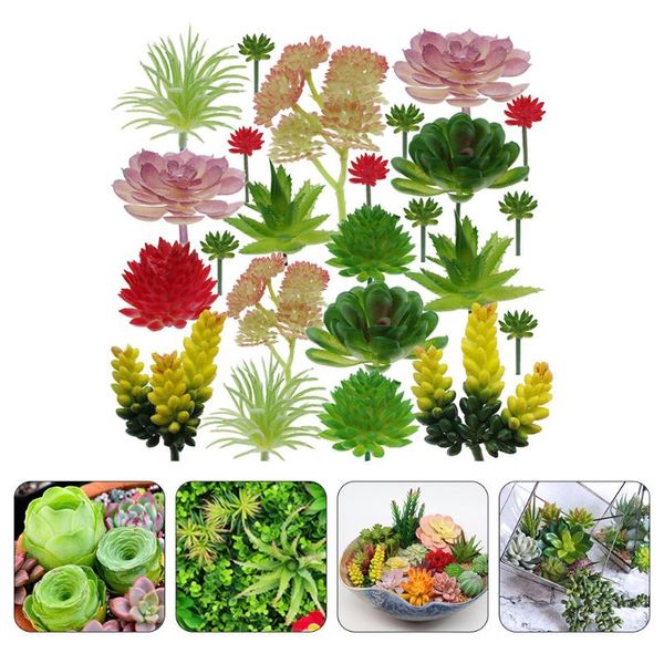 

decorative flowers & wreaths 24pcs diy imitated succulent artificial plant adornments household ornaments