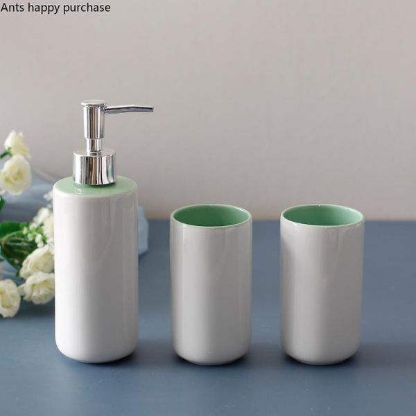 

ceramic wash set bathroom three-piece suit decoration toiletries accessories lotion bottle soap dispenser mouth cup bath accessory