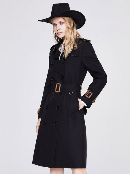 

jazzevar double breasted slant pocket buckled belted trench coat i18d#, Tan;black