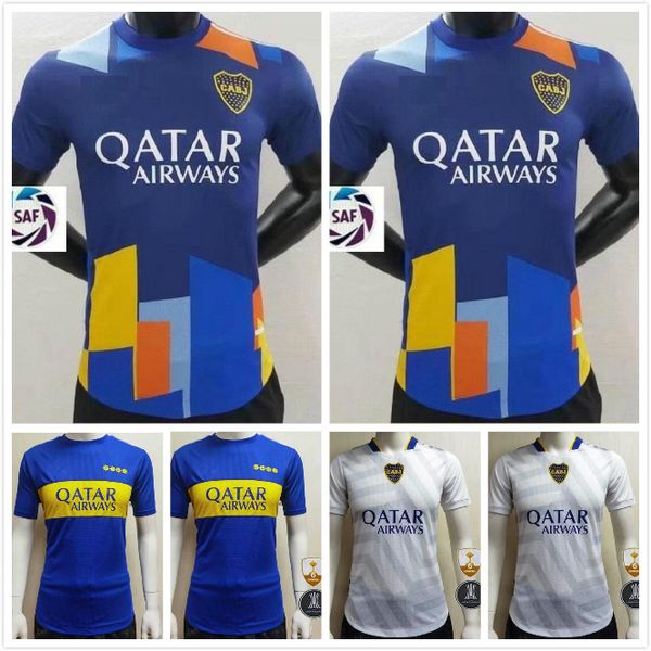 

player version 21 22 boca juniors soccer jerseys salvio tevez de rossi 2021 2022 bombonera 80th anniversary away third football shirts, Black;yellow