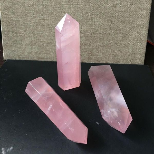 

decorative objects & figurines 4-5cm pink natural jewelry rock rose quartz crystal wand point healing mineral crafts home decoration diy nec