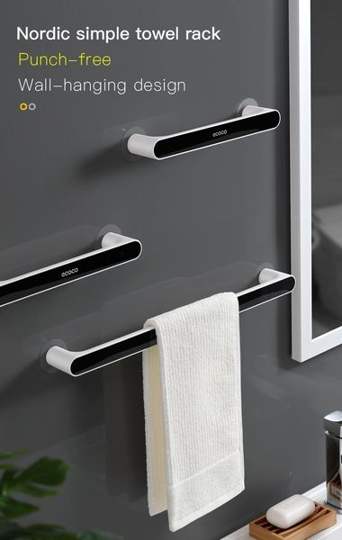 

self-adhesive towel holder rack wall mounted hanger bathroom organizer bar shelf hook kitchen wipes hanging storage bottles & jars