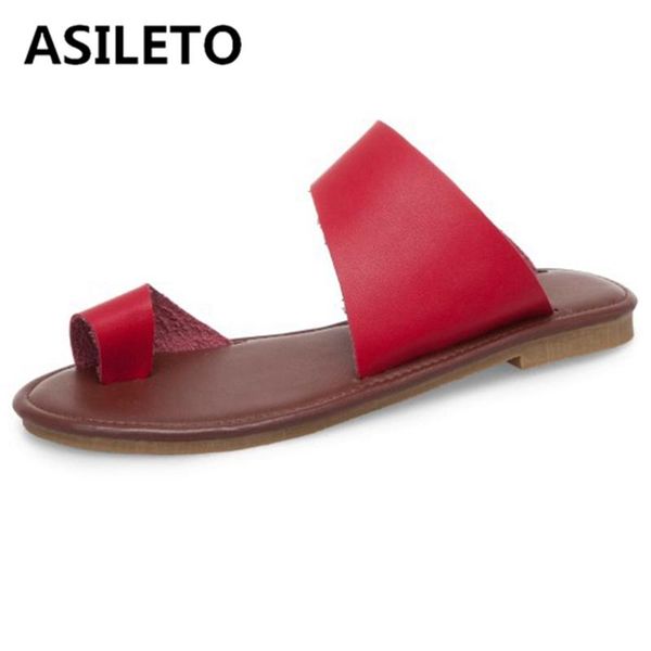 

slippers asileto 2021 female summer outdoor flat sandwich toe low square heels slip on large size 34-43 white casual a2888, Black