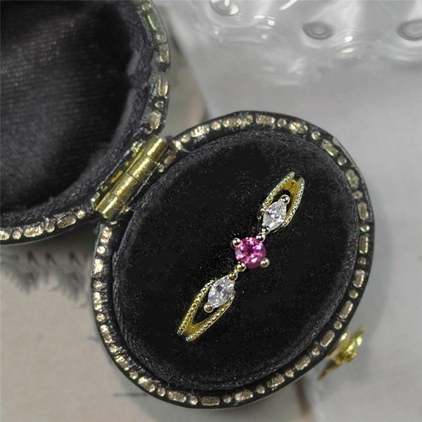 

wedding rings romad red crystal ring for women gold color vintage engagement retro size 10 fashion jewelry r4, Slivery;golden