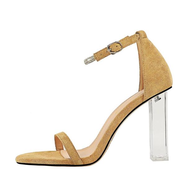 

dress shoes european and american fashion simple transparent heel super high summer large size open toe diamond with sandals, Black