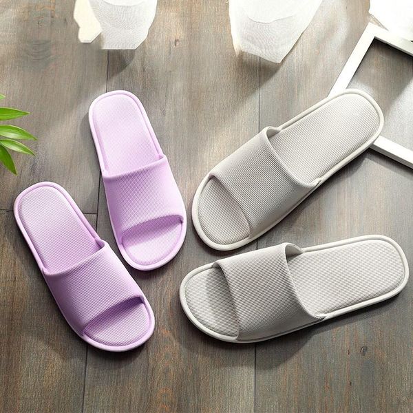 

slippers home indoor floor shoes silent sweat for summer women sandals slip on bath couple soft, Black