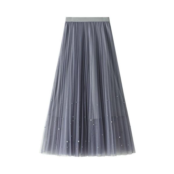 

skirts 2021 ins fashion women long mesh spring autumn clothing #8581, Black