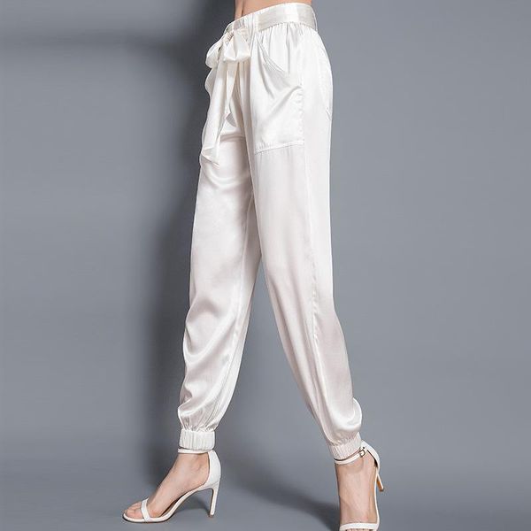 

silk trousers for women oversized pants female black korean fashion summer 2021 pantalones de mujer pph4170 women's & capris, Black;white