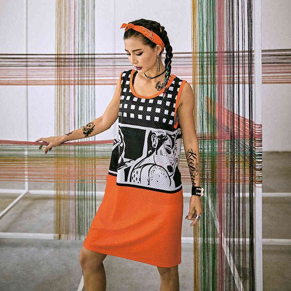 

tracksuits 2021 summer dress of a new retro waistcoat skirt casual british woman tides personality plus size women's clothes, Gray