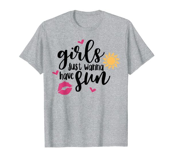 

women funny summer beach vacation girls just wanna have sun t-shirt, White;black