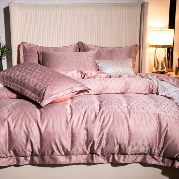 

bedding sets set pure cotton four-piece light luxury simple bed suit satin jacquard 60 long-staple